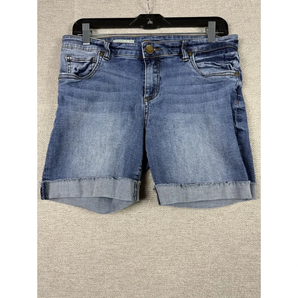 Kut From The Kloth Catherine Boyfriend Denim Shorts Womens 10 Cuffed Hem